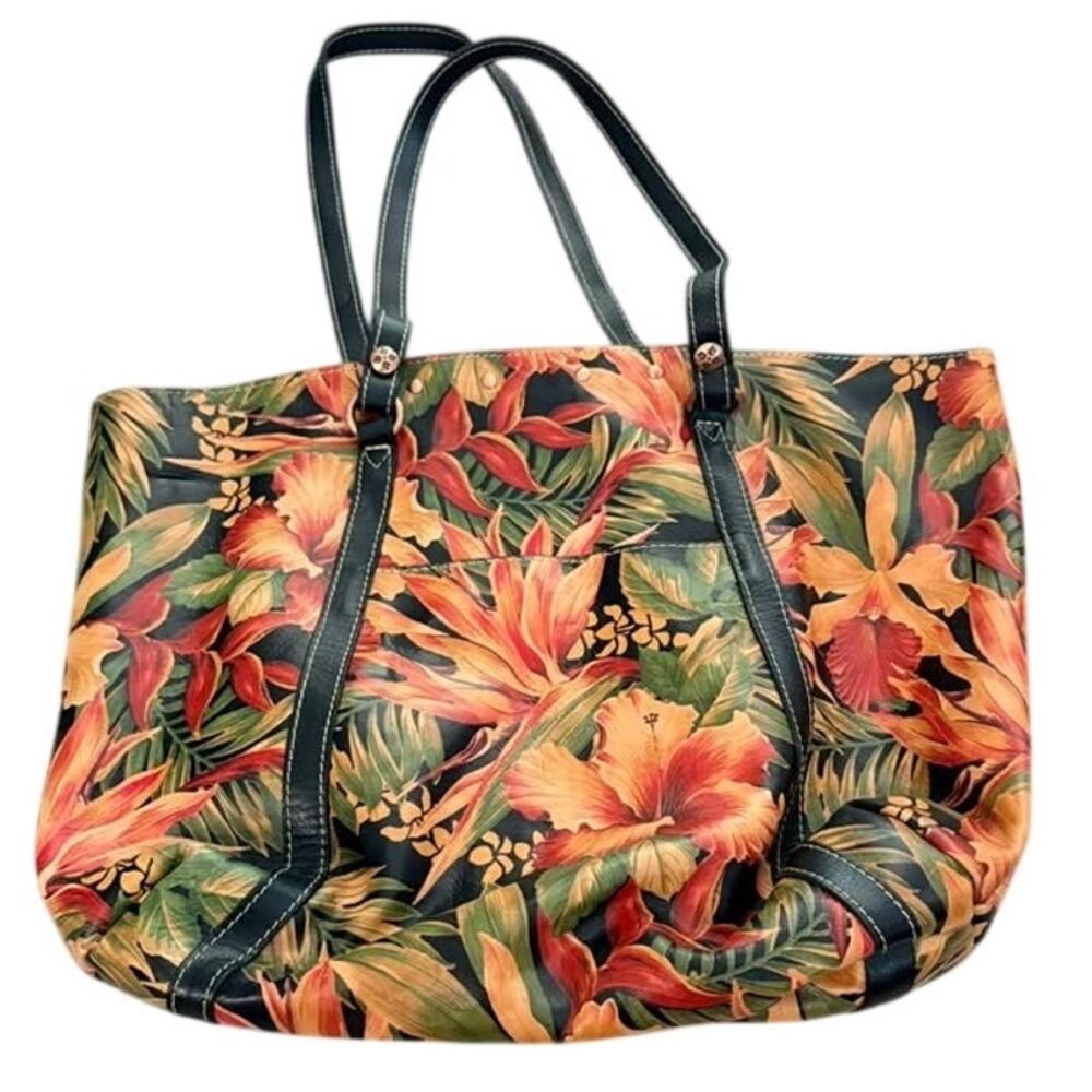 Patricia Nash Benvenuto Tote Cuban Tropical Floral Italian Leather, Tote